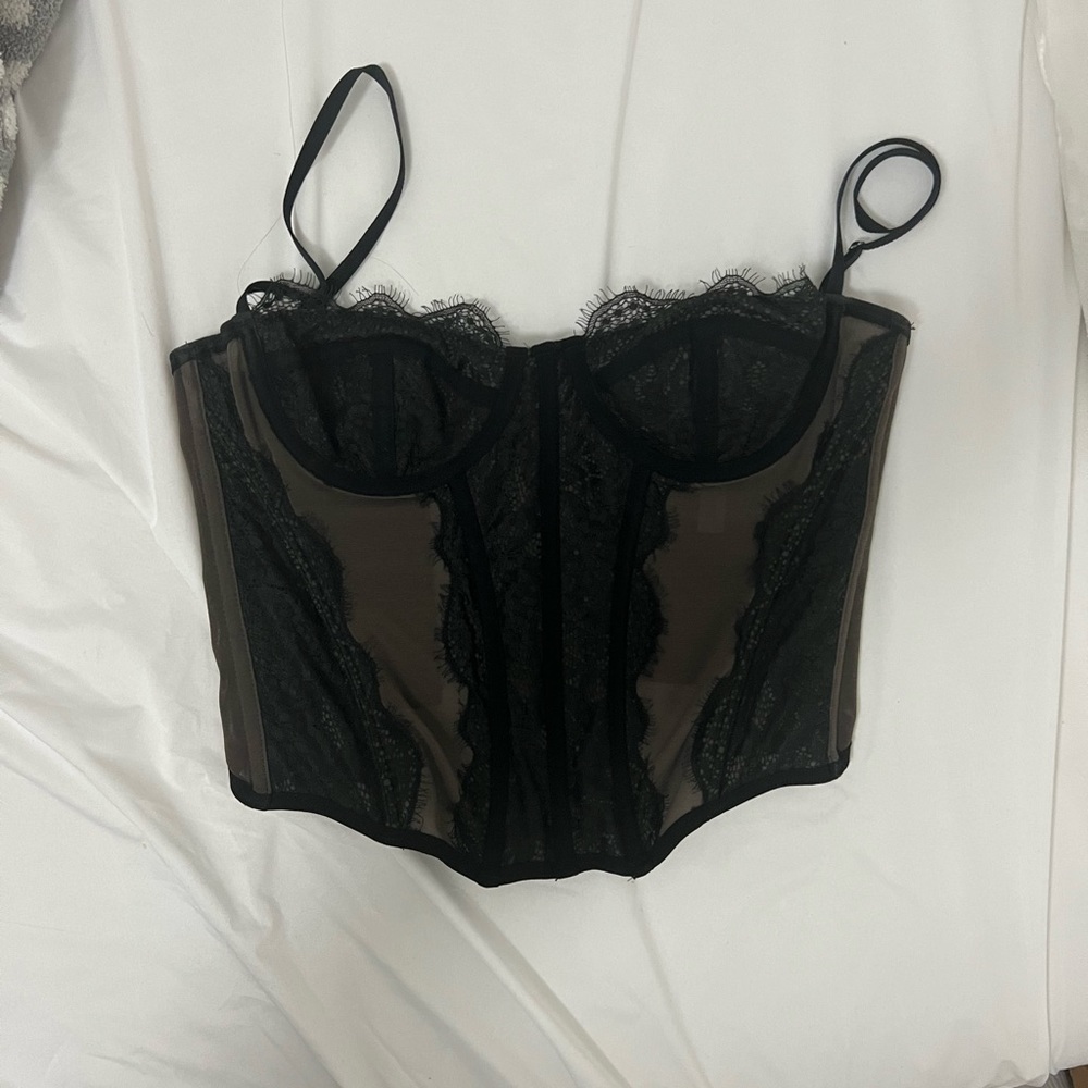 urban outfitters corset top - black